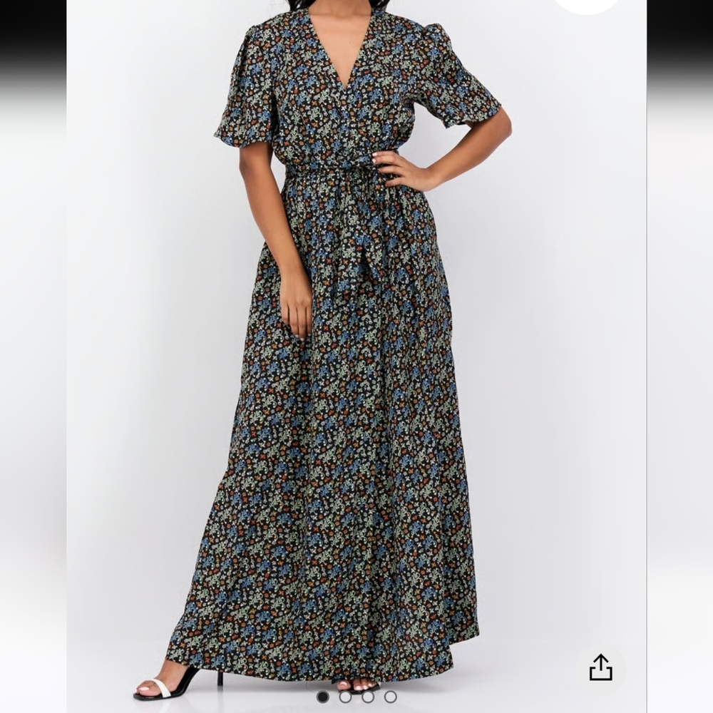 Scotch & Soda Multicolor Floral Pattern Maxi Wrap Dress